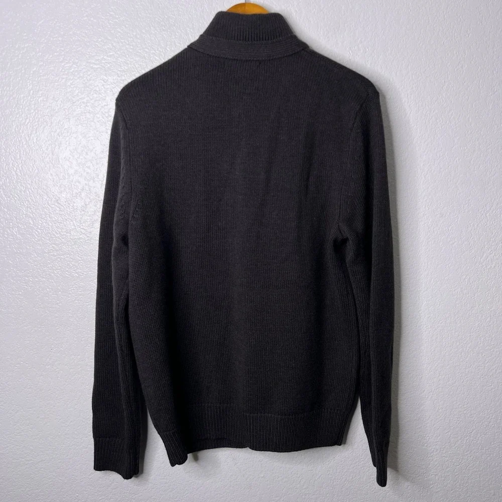 Banana Republic Mens Extra Fine Merino Wool Snap Front Cardigan Brown Medium